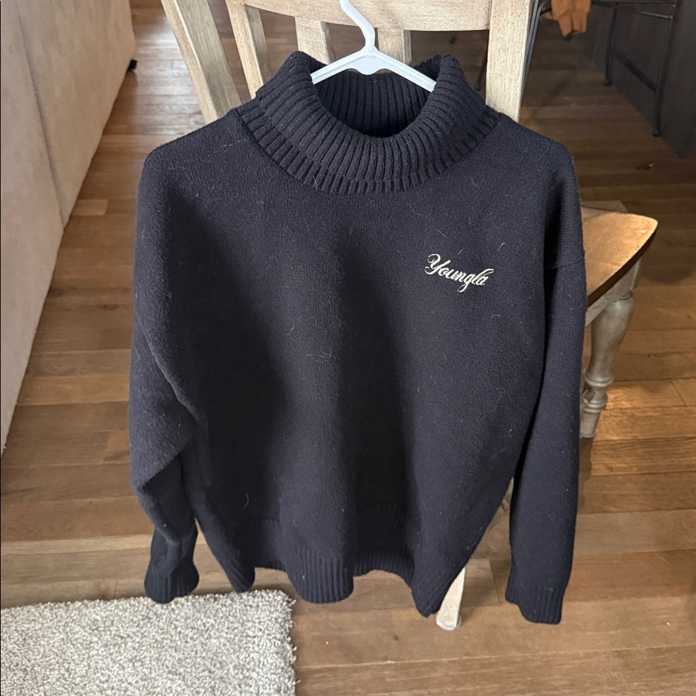 YoungLA Classic Black Turtleneck Sweater